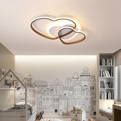 New Modern Led Chandelier Lights  Bed Room White+Brown Frame