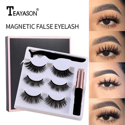 Magnetic Eyelashes and Eyeliner set Natural long 3D Eye Lash