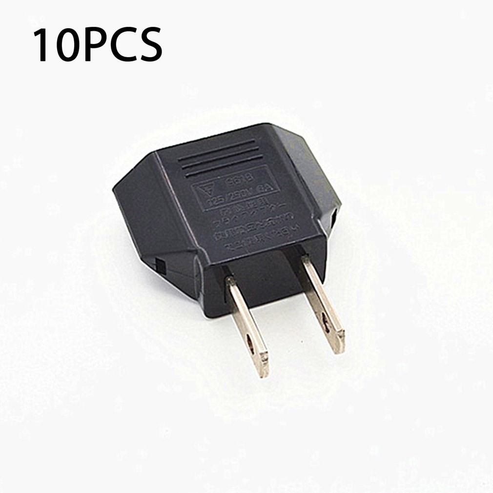 10pcs European Standard To American Standard Plug Converter
