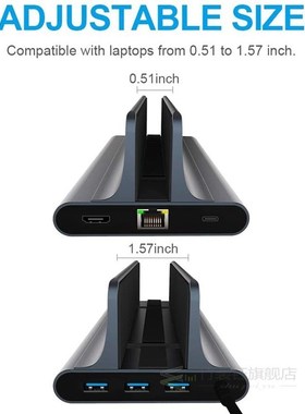 Vaydeer USB C Hub Type C Adapter Laptop Stand with 6 in 1 Do