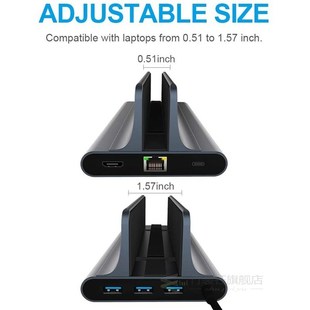 Vaydeer USB C Hub Type C Adapter Laptop Stand with 6 in 1 Do