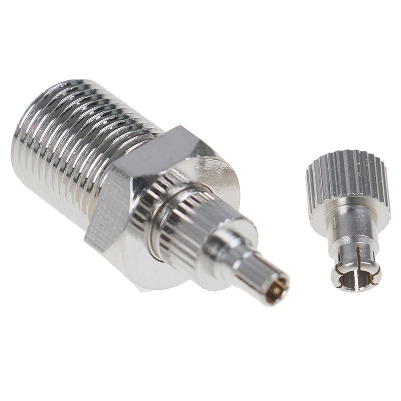 Nickel Plated 26mm F Female To TS9 & CRC9 Male Plug Coaxial