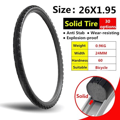 26*1.95 Bicycle Solid Tire 26 Inch Anti Stab Riding MTB Road