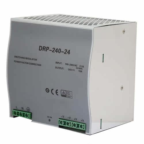 Din Rail single output switching power supply 240W 24V adjus