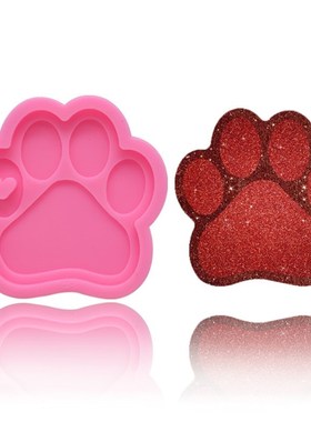 Crystal Epoxy Resin Mold Bear Paw Keychain Casting Silicone