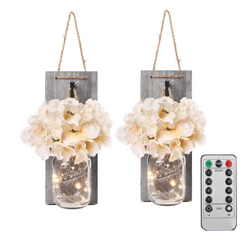 2Pcs/Set Ins LED Copper Wire String Light Garden Mason Jar L