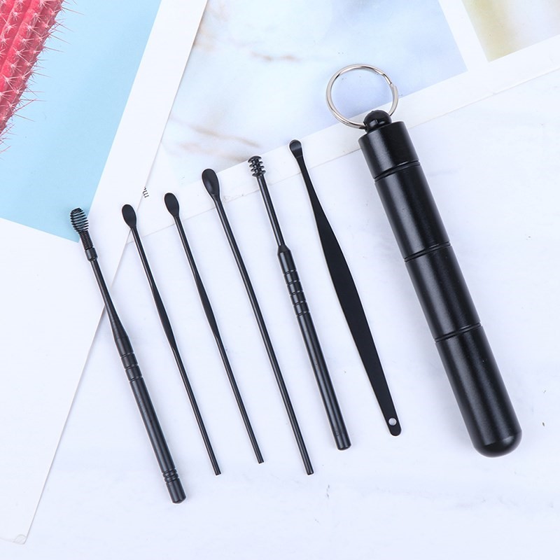 5/6Pc Stainless Steel Earpick Ear Cleaner Spoon Ear Care Cle