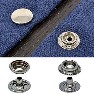 Small Metal Button Sliver Press White Fasteners 15mm Snap