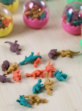hot-1 pair Colorful Cartoon Dinosaur Egg Shape Erasers Gift
