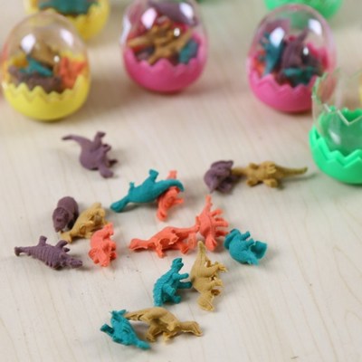 hot-1 pair Colorful Cartoon Dinosaur Egg Shape Erasers Gift