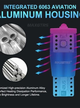 2Pcs T10 W5W 15W 1350lm High Power Cree Chip XP-E CANBS NO E