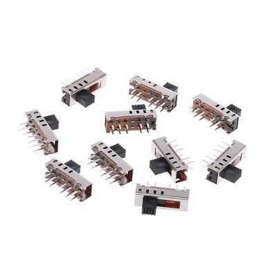 10Pcs SS24E01-G5 Slide Switches Vertical 0.5A 10 Pin 4 Posit