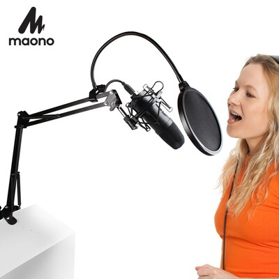 MAONO USB Condenser Microphone Kit Professional Podcast Stu