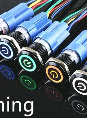 1Pcs Oxidation black  Waterproof Metal  Push Button Switch W