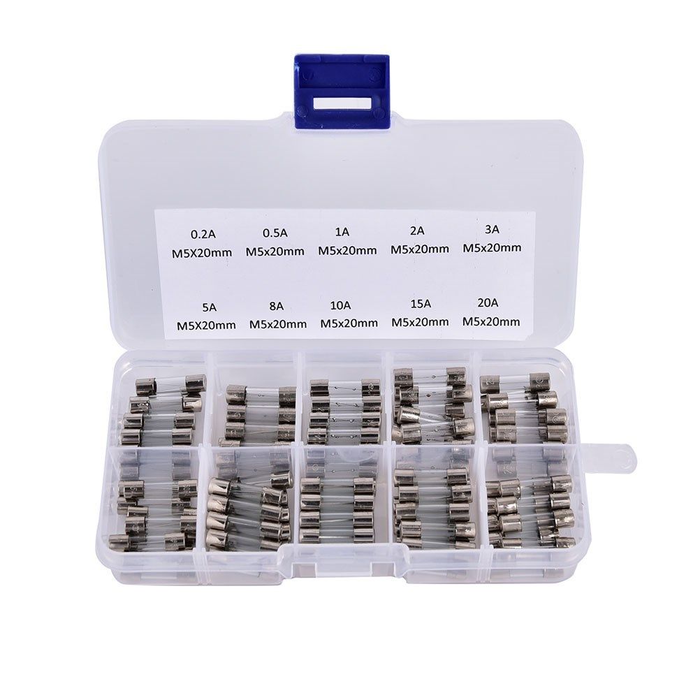 zlinkj new 100pcs glass tube fuse 5*20 fast-blow glass fuses