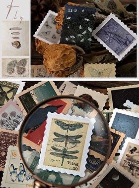 46Pcs/pack 6 Designs Vintage Retro Stamp Museum Creative St
