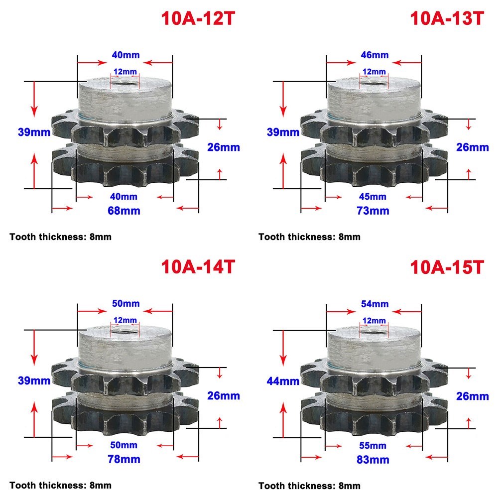 1Pcs 10A 12 Teeth To 20 Teeth Double Row Sprocket Wheel Chai