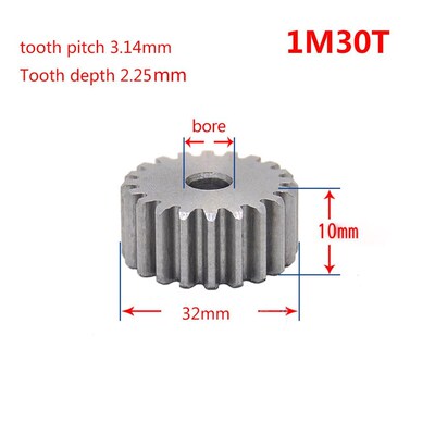 1 Modulus 30 Teeth Spur Gear 45# Steel Motor Gear Wheel No q