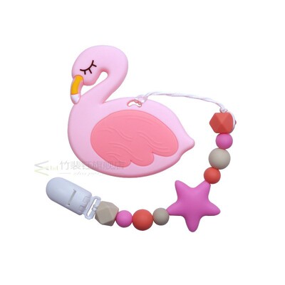 Silicone Teether Cartoon Pacifier Clip Chain New Baby Pacifi