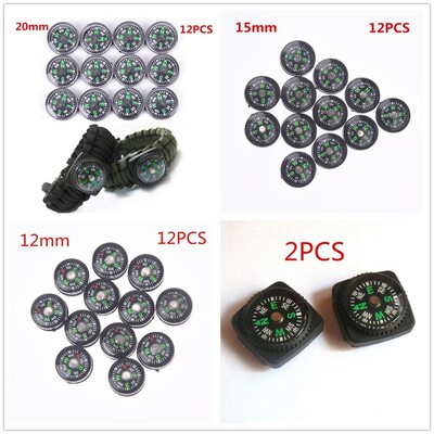 12Pcs 12/15/20 Mm Mini Knop Kompassen Draagbare Handheld Out