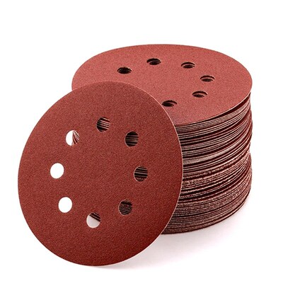 5 Inch 8-Hole Sanding Disc Aluminum Oxide Flocking Back Sand