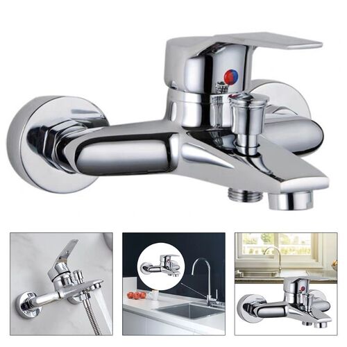 Triple Bathtub Hot and Cold Mixing Water Faucet Sink Spray S
