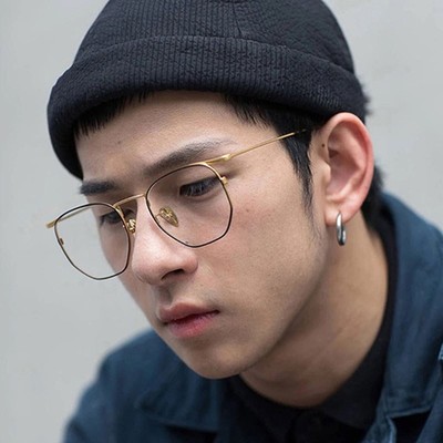 Metal Polygonal Anti-blue Light Blocking Glasses Women Men O