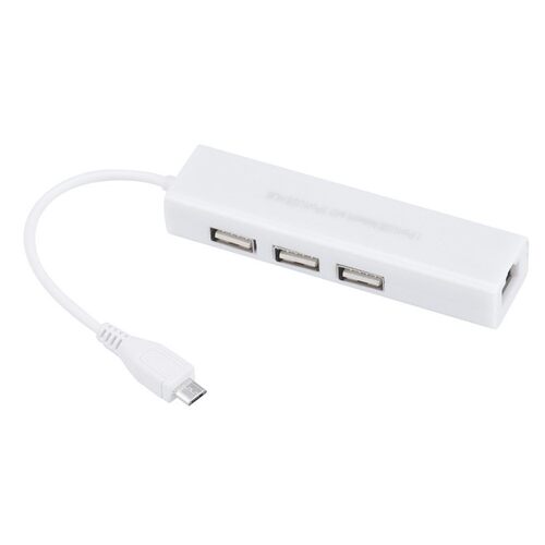 Micro USB to Network LAN Ethernet RJ45 Adapter with 3 Port U