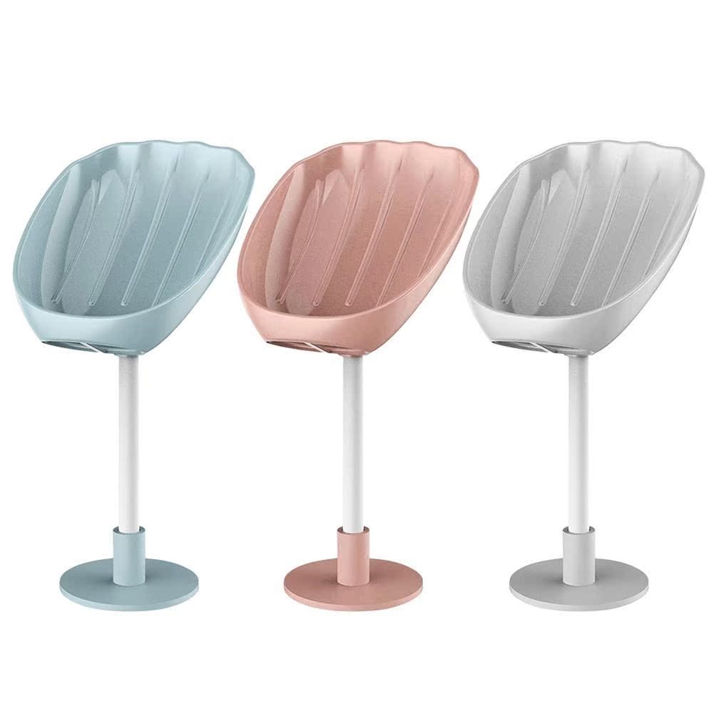 3 Colors Shell-shaped Soap Dish Box Soap Holder Drain Rack