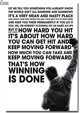 CLSTROSE Limited Prints Rocky Balboa Motivational Art Poste