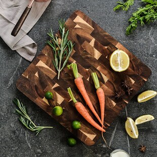 Square Cutting board Whole Wood chopping board Bread board S