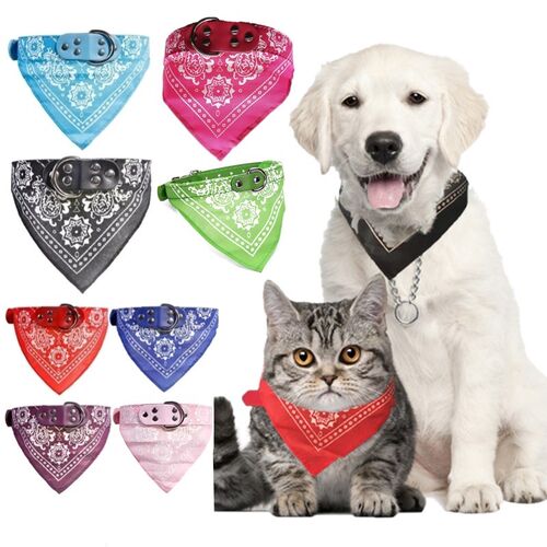 Cute Adjustable Small Dog Collars Puppy Pet Slobber Towel Ou