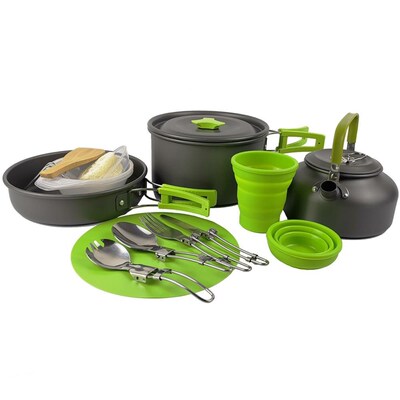 Camping Cookware Set Outdoor Aluminum Cooking Set Water Kett