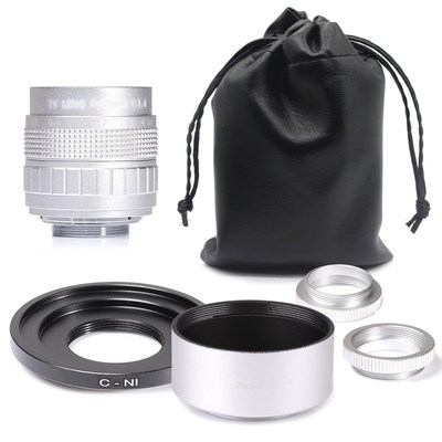 Silver Fujian 50mm F1.4  TV  camera lens + C N1 + lens