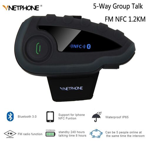 V8 Motorcycle Bluetooth Helmet Intercom without Remote Contr