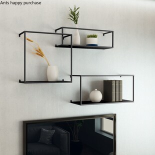 Wall Wrought Iron Shelf Home Storage Rack Living Room Shelf