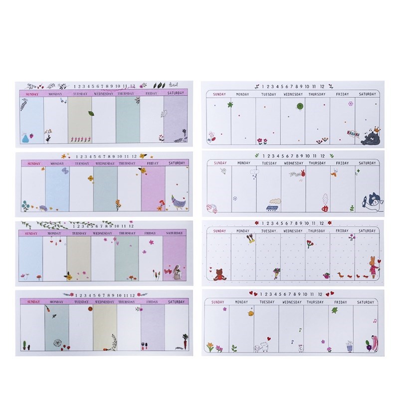 Cute Week Plan Sticky Note Memo Pad Notebook Bookmark Studen 3C数码配件 手机支架/手机座 原图主图