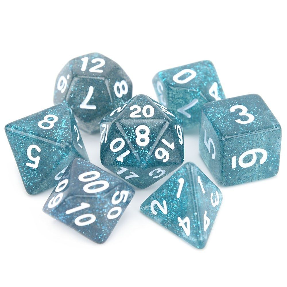 Glitter Polyhedral Dice 7pcs/Set RPG Dice Set d4 d6 d8 d10 d