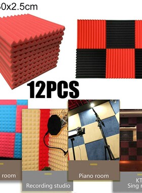 2020 New 12Pcs Acoustic Foam Panel Sound Stop Absorption Spo