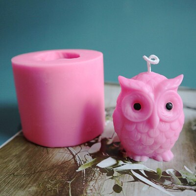 1 PC 3D Silicone Owl Candle Mold DIY Handmade Resin Mold 适