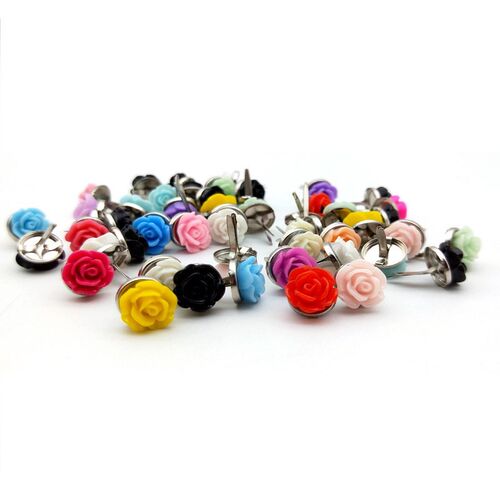 30pcs New Design Colorful Flowers Metal Brads Scrapbooking