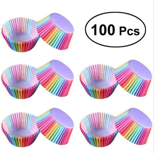 Kitchen Baking 100 Pcs Rainbow Paper Cake Cup Cupcake Paper