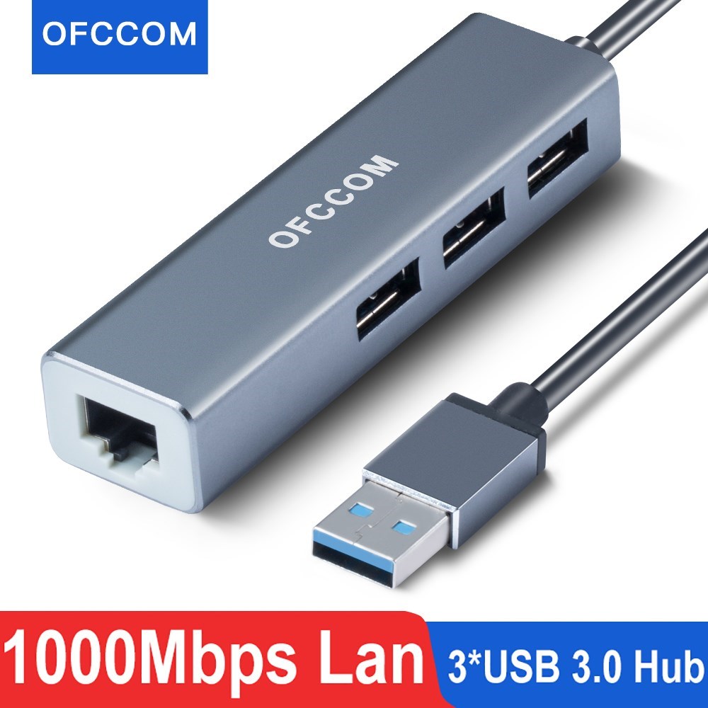 USB Ethernet USB 3.0 2.0 to RJ45 Hub 10/100/1000M Ethernet A