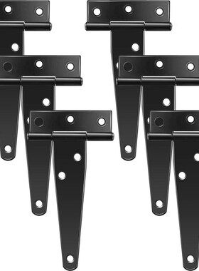 6 PCS 4 Inch T-Strap Hinges Rustic Gate Strap Hinge Rustproo