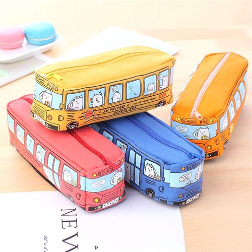 School Bus Pencil Case Large Capacity Pencilcase School Pen