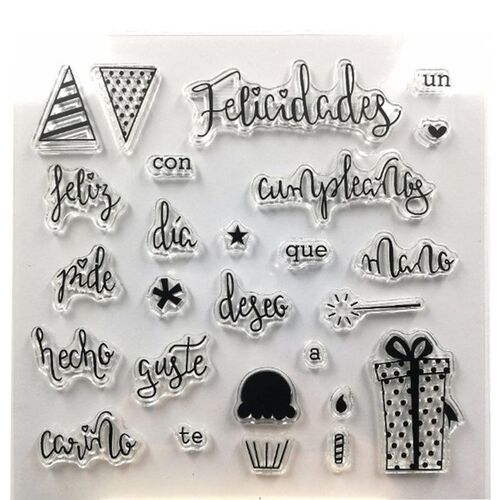 Spanish Silicone Clear Seal Stamp DIY Scrapbooking Embossing