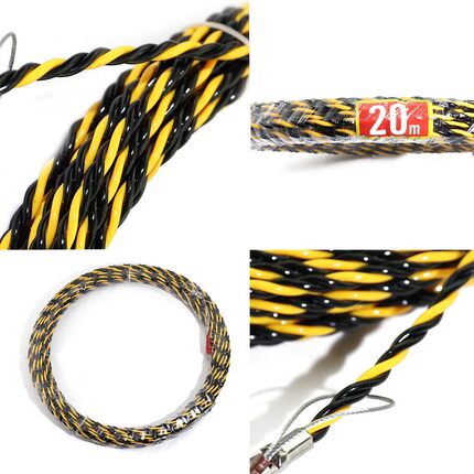 New 6.5mm*20m Nylon Fish Tape Electric Cable Push Puller Sna