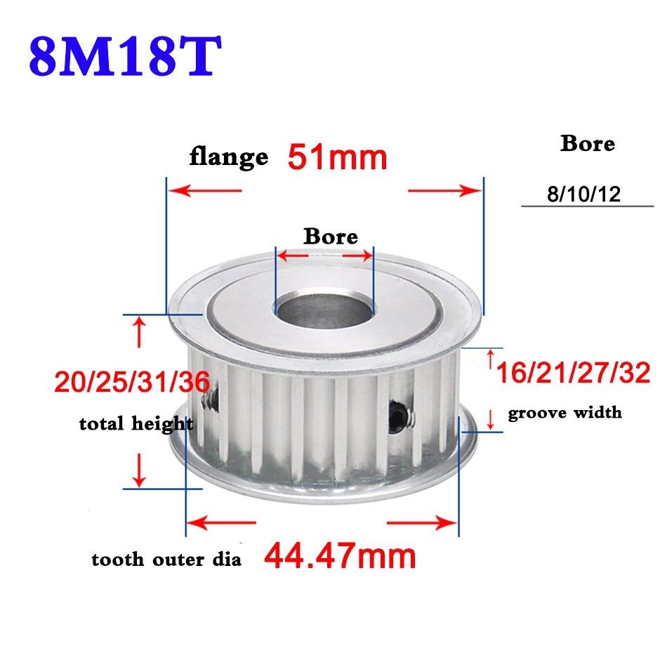 1pcs 8m 18 tooth synchronous wheel timing belt synchronous g