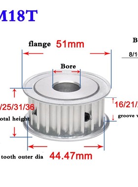 1Pcs 8M 18 Tooth Synchronous Wheel Timing Belt Synchronous G