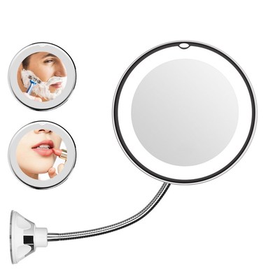 360 Degree Flexible Makeup Mirror 10X Magnifying Glass Vanit